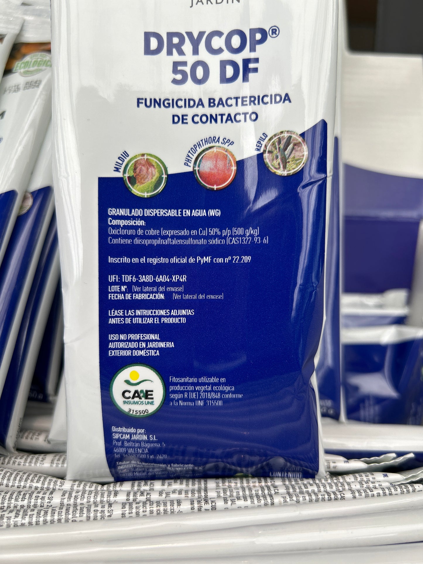 DRYCOP Fungicida Bactericida de contacto 60g SIPCAM oxicloruro de cobre