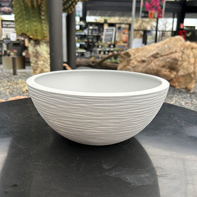 White and Graphite round pot