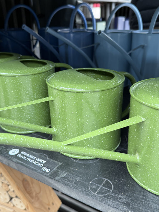 Green indoor watering can