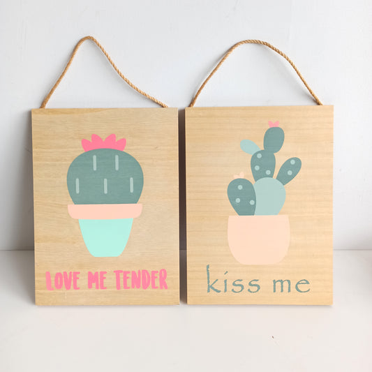 Large cactus wooden board