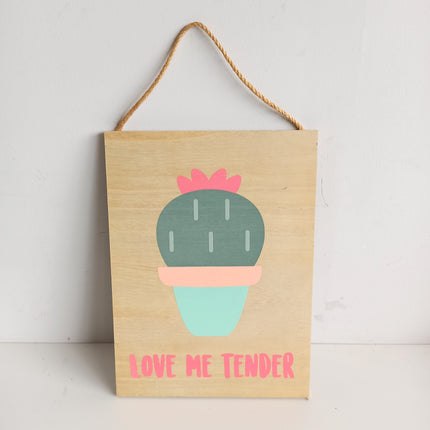 Tabla de madera grande cactus