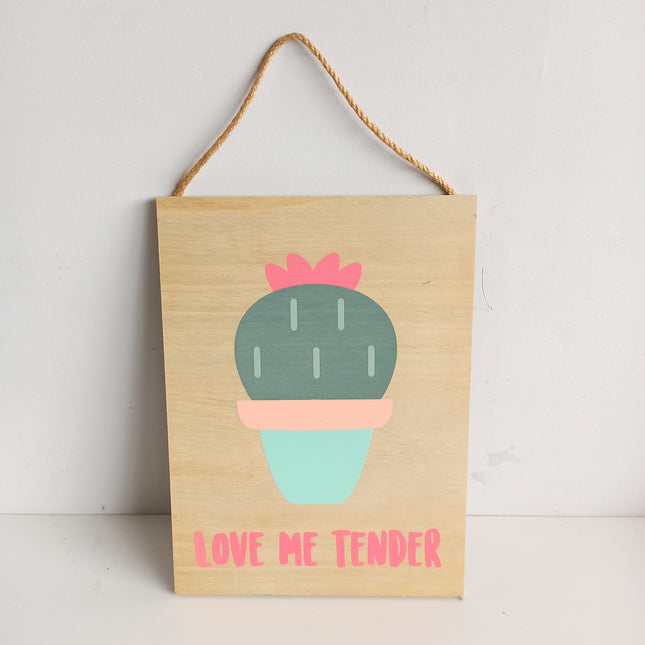 Tabla de madera grande cactus