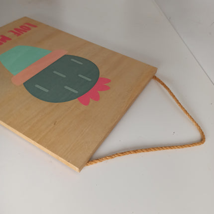 Tabla de madera grande cactus