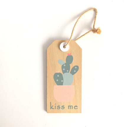 Small cactus wooden board