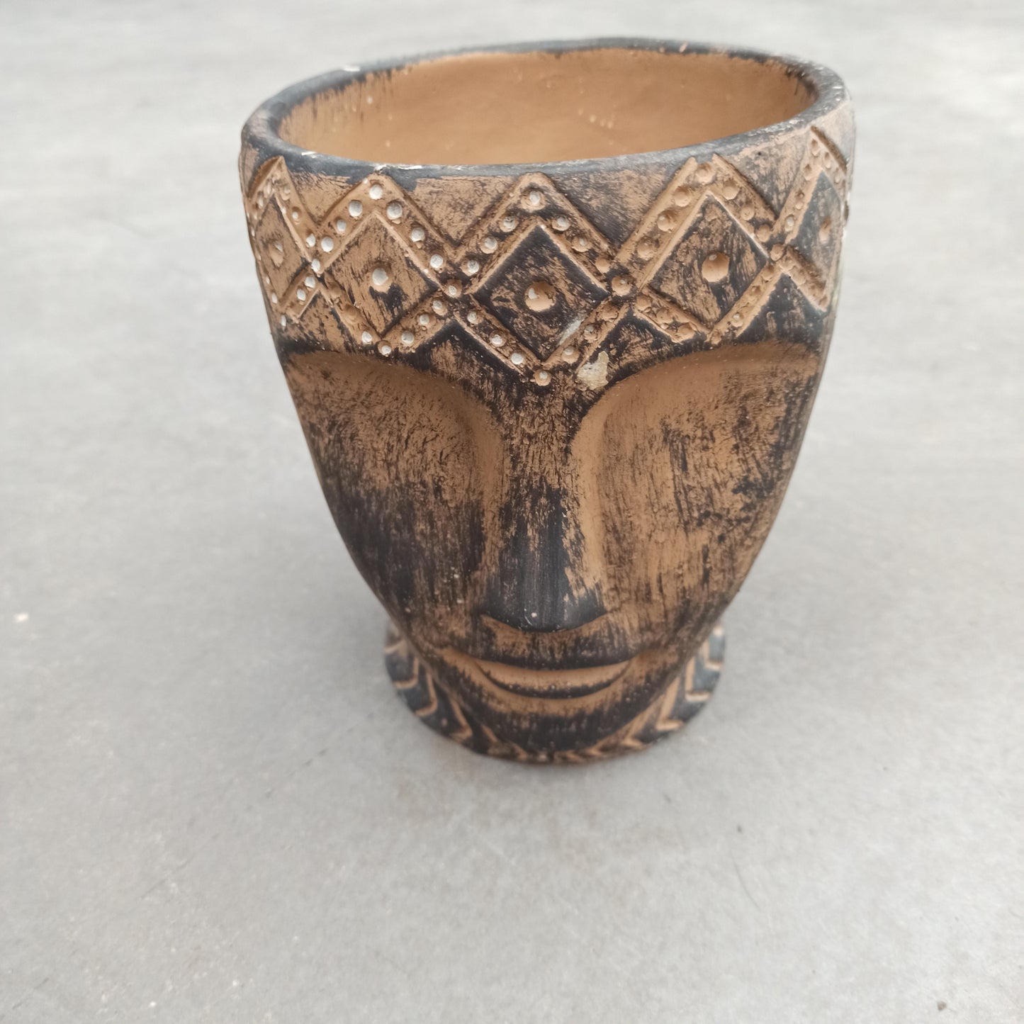 Ceramic wooden face 'S' y 'M'